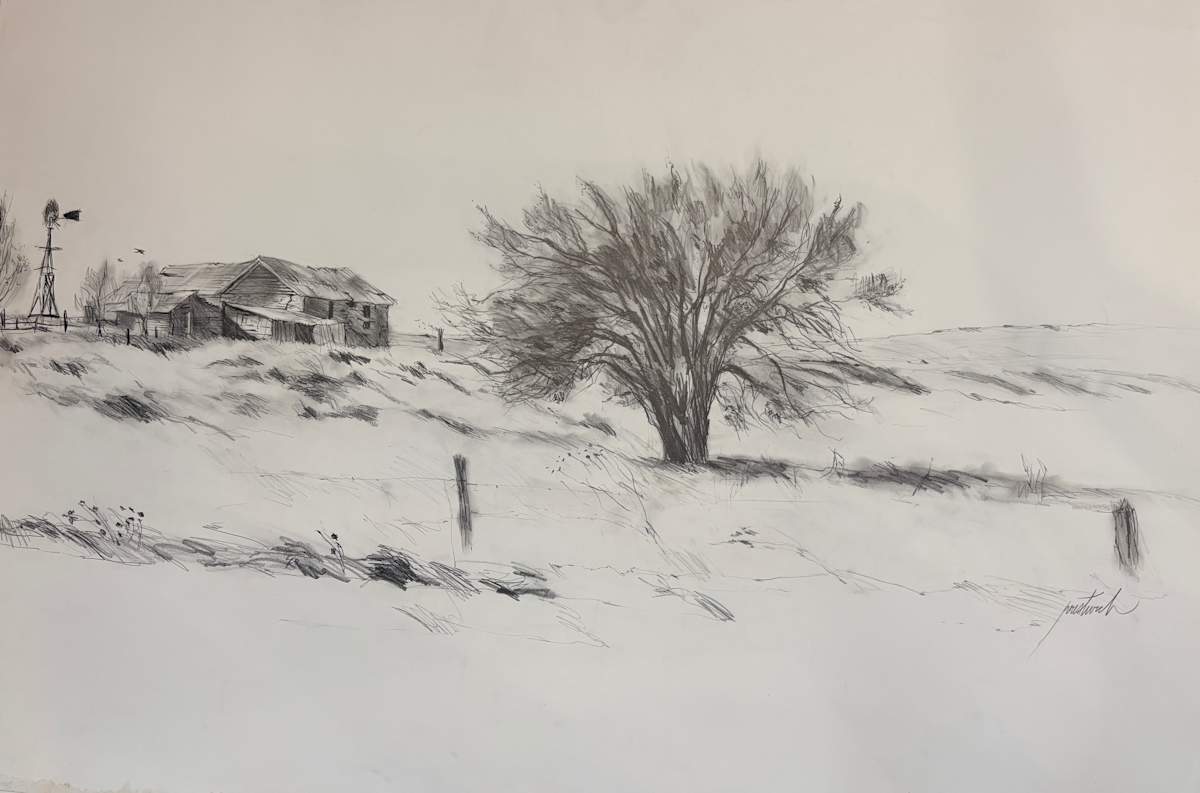 Tree and Barn by Larry Prestwich, Image 1.