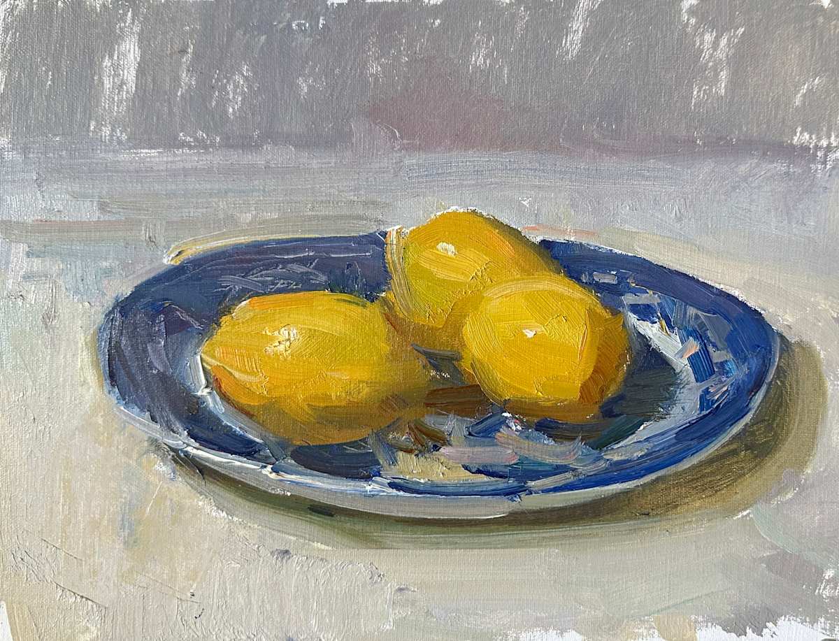 Lemons on Plate by Patricia Nebbeling 