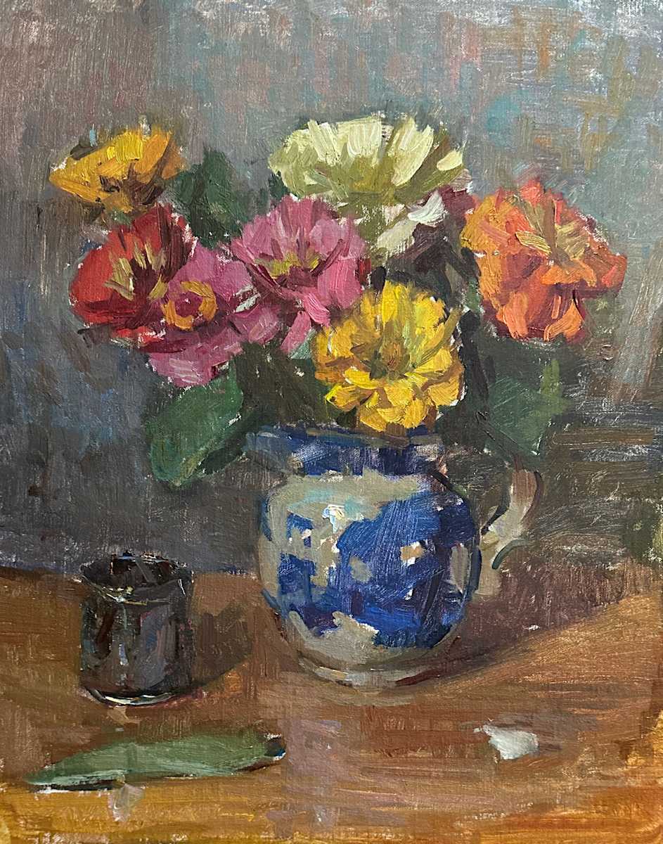 Zinnnias by Patricia Nebbeling 