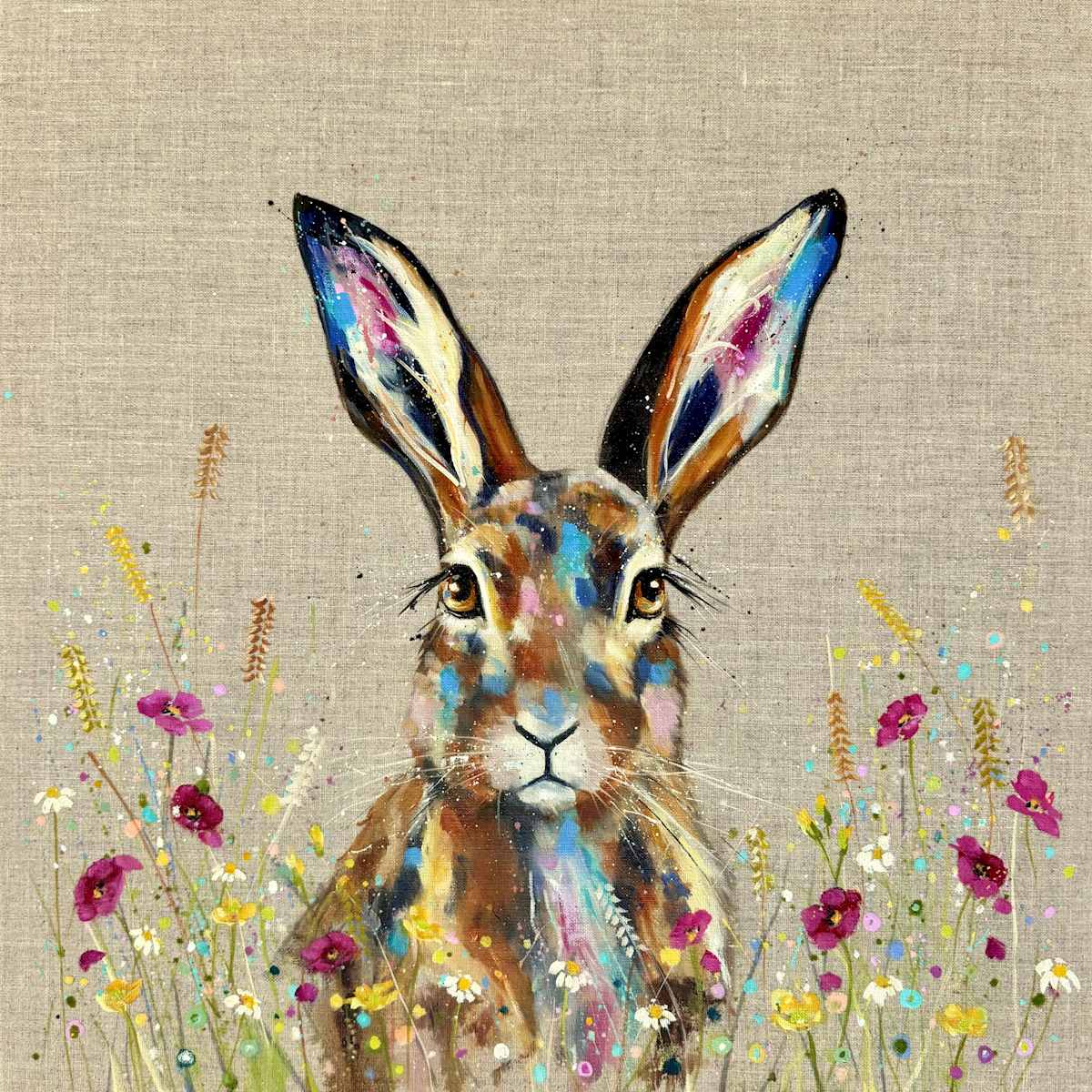 Flower meadow Hare by Louise Luton, Image 1.
