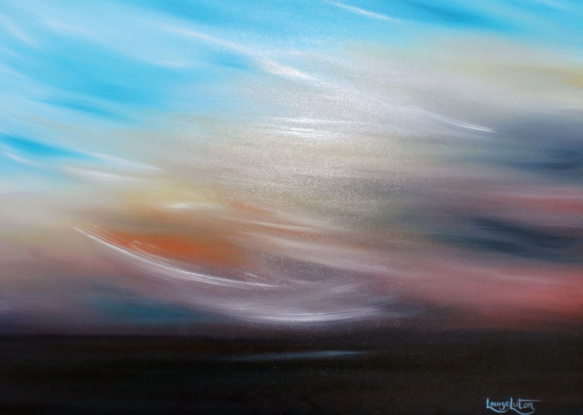 Turquoise and rust sky by Louise Luton 
