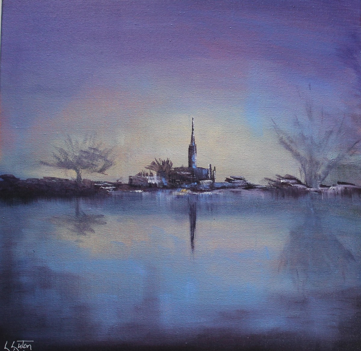 Cathedral in the floods by Louise Luton 