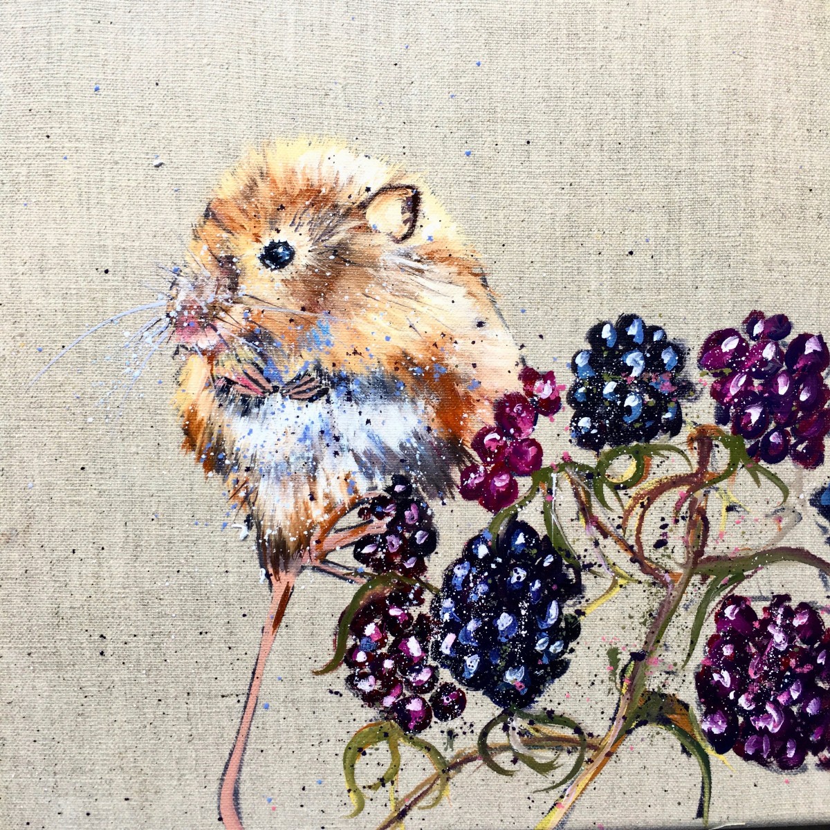 Dormouse and autumn berries by Louise Luton 
