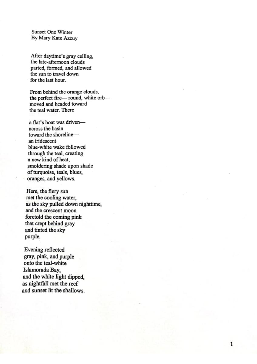 Poetry Submission by Mary Kate Azcuy 