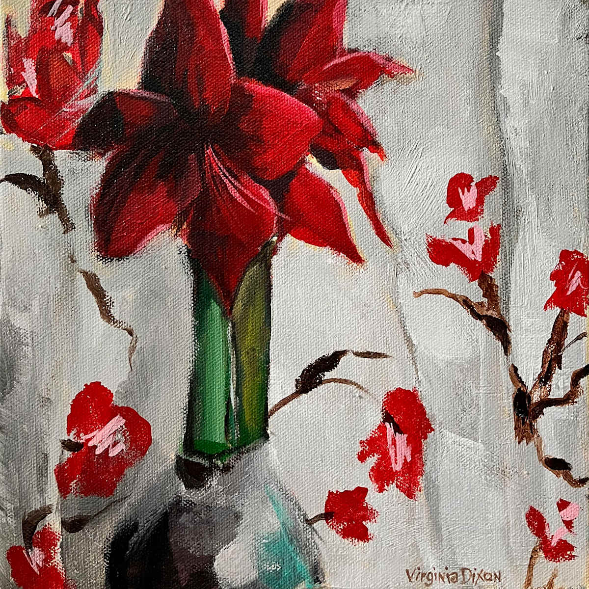 Amarylis With Pattern by Virginia Dixon 