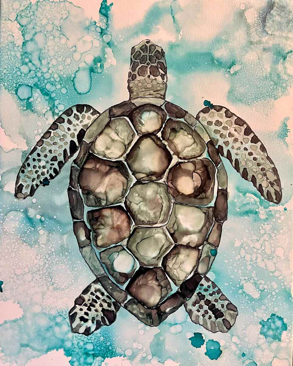 Honu in Black by Tina Ah Puck 