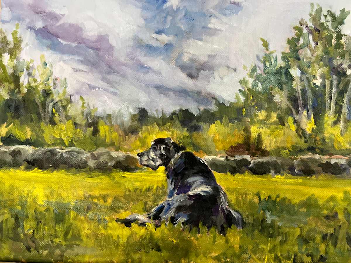 Blue Memorial by Rachel Houlihan  Image: Blue Memoria, 12x18, oil on canvas 