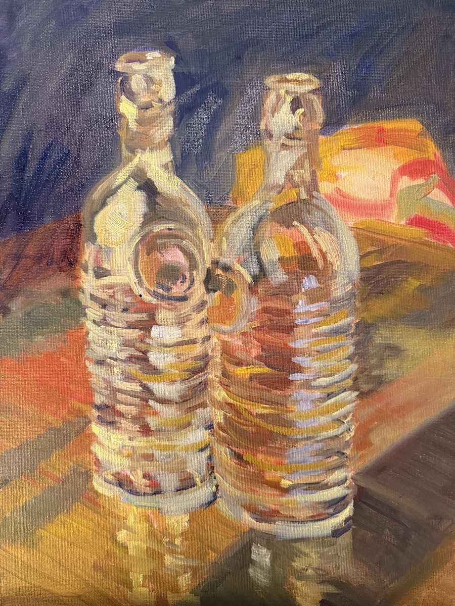 Sun on Glass by Rachel Houlihan  Image: Sun on Glass, 18x12, oil on canvas 