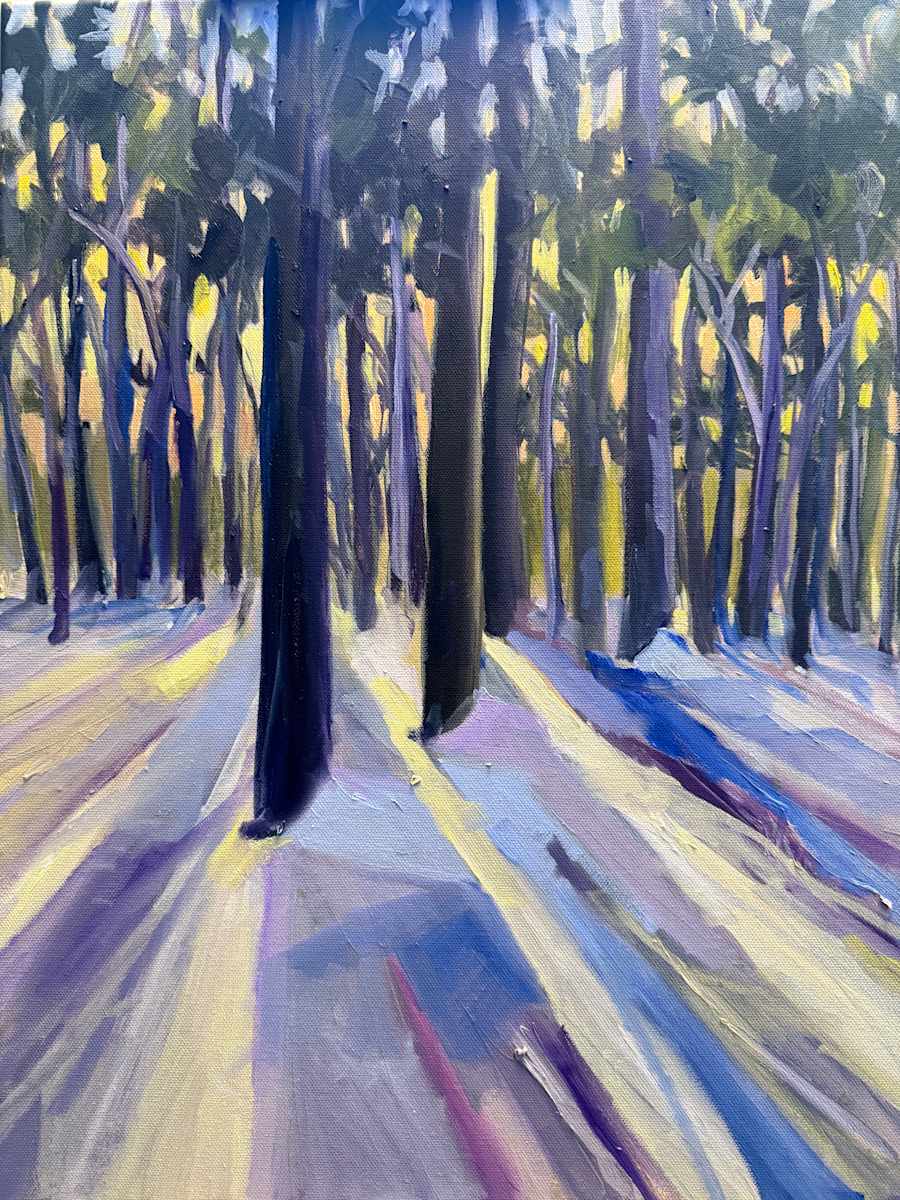 Winter in Trees by Rachel Houlihan  Image: Winter in Trees, 18x12, oil on canvas