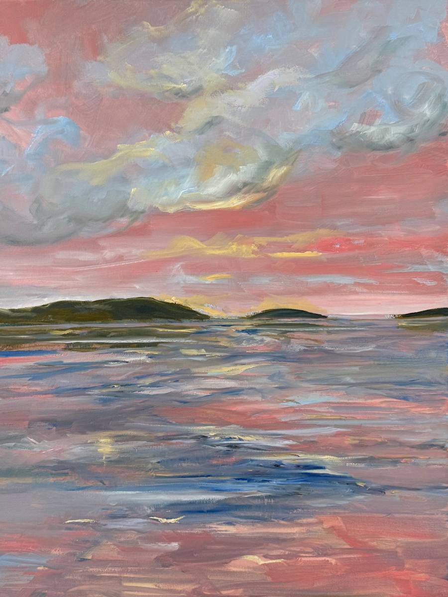 Sunset at Laite Beach by Rachel Houlihan  Image: Sunset at Laite Beach, 24x18, oil on canvas