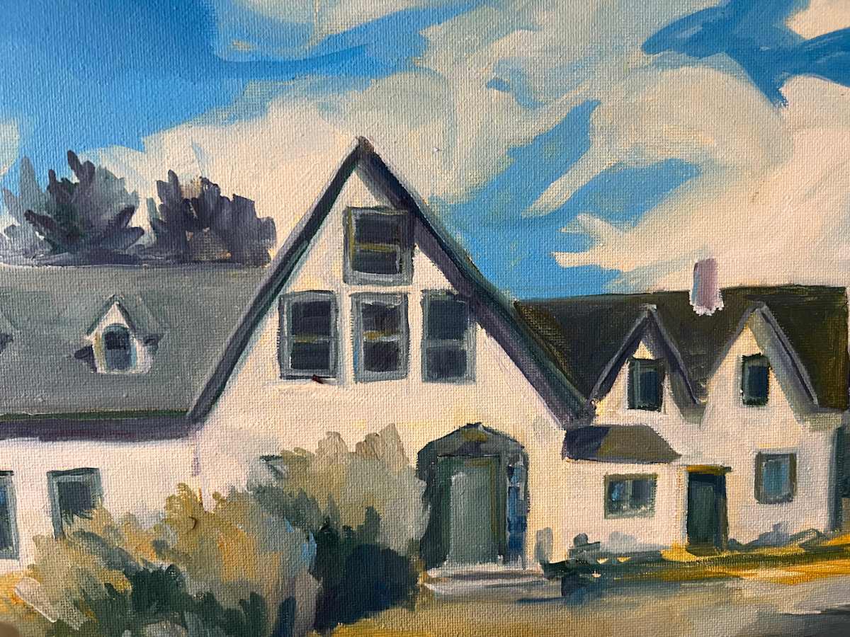 Marie's Uncle's House by Rachel Houlihan  Image: Marie's Uncle's House, 12x18, oil on canvas 

My friend Marie is an incredible person and she is a real Cranberry Island native, she knows everybody and every house - including this wonderful one