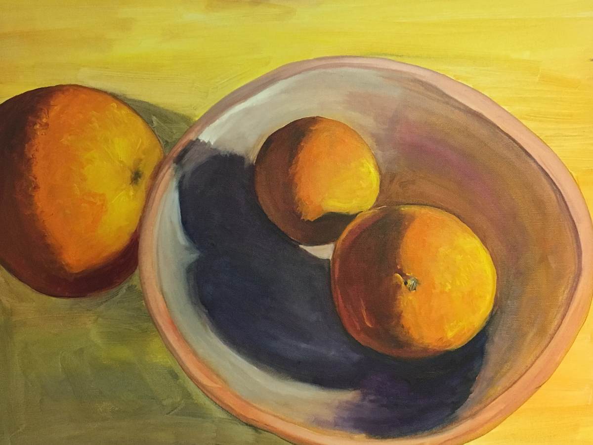 Oranges on Orange by Rachel Houlihan  Image: Oranges on Orange, 12x18, oil on canvas 
