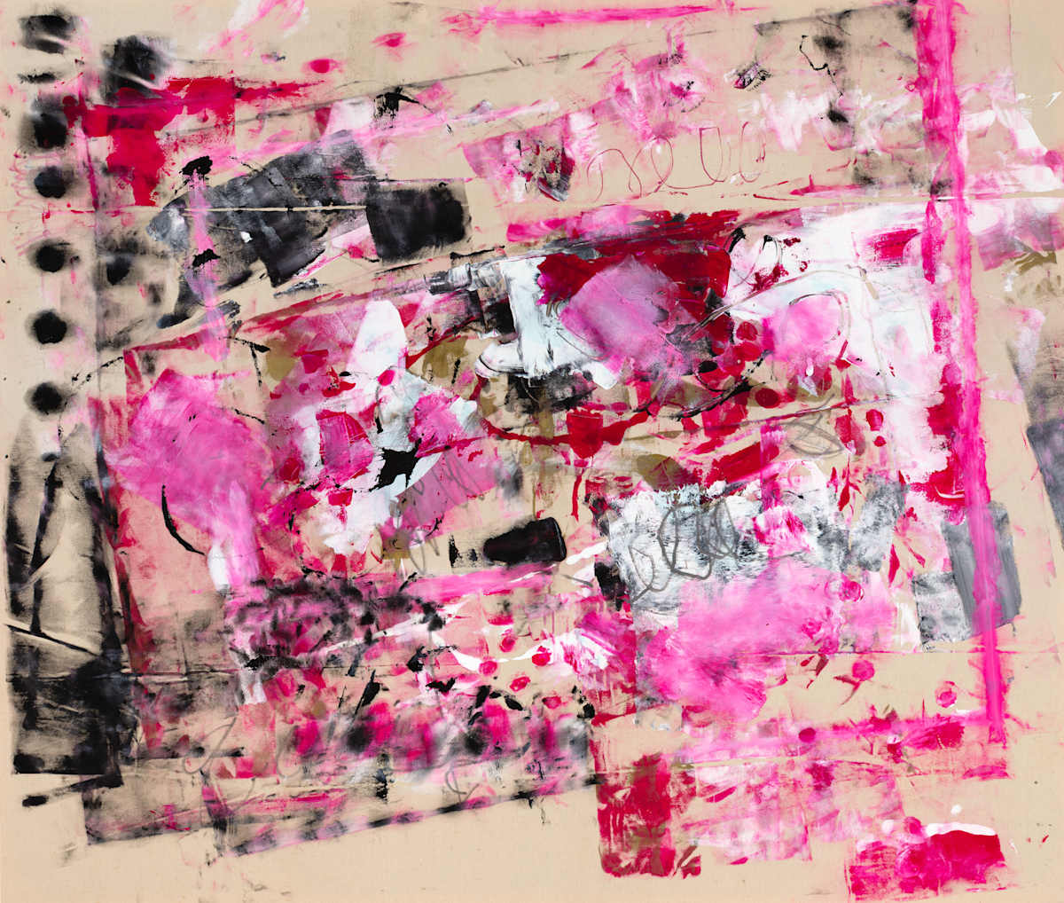 Rat a Tat Cat by Kelly Wainwright  Image: acrylic on raw canvas