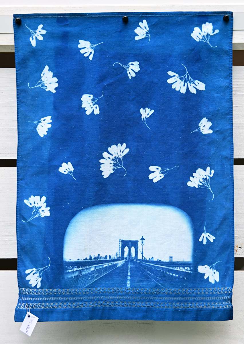 Brooklyn Bridge Hand Towel by Emily Hillhouse, Image 14.