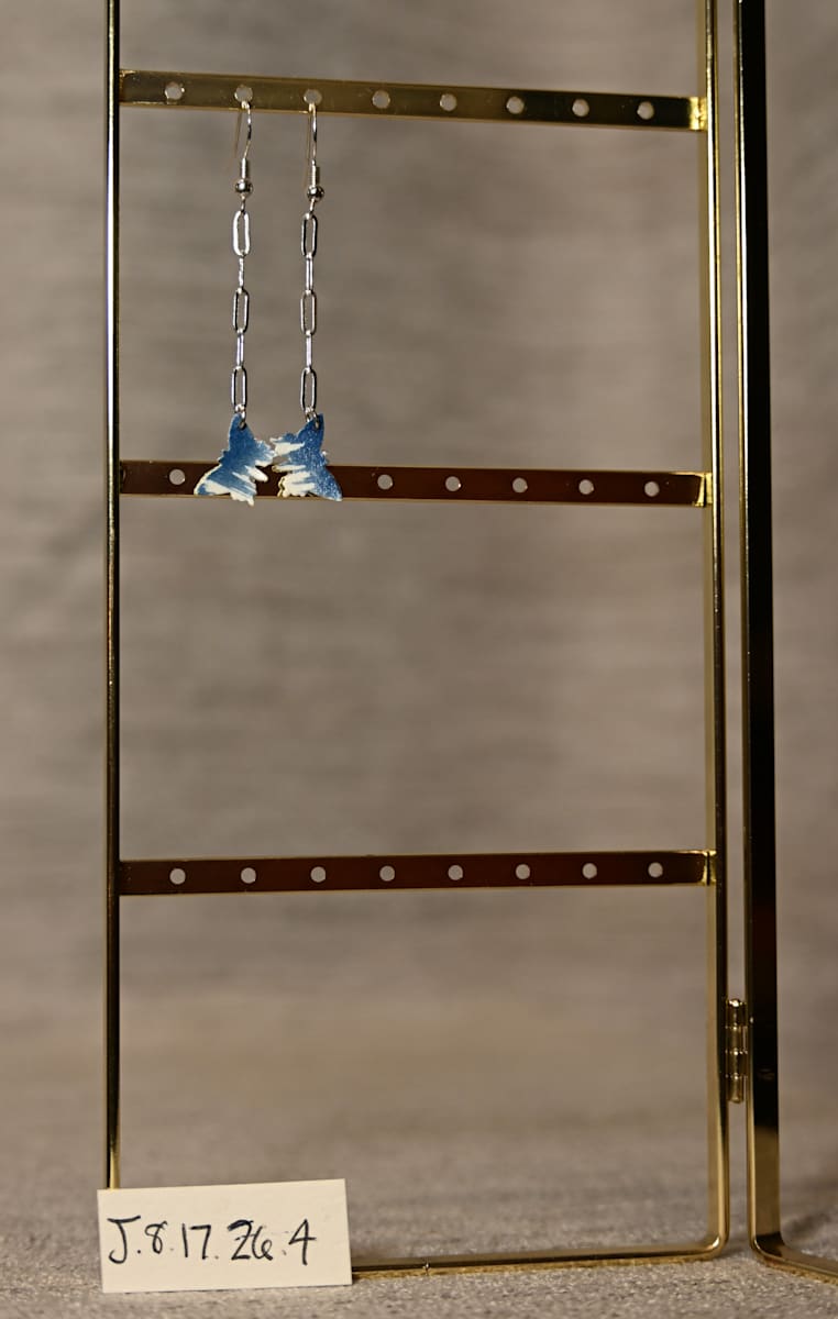 Single Silver Chain Butterfly Earrings by Emily Ruffner Hillhouse, Image 8.