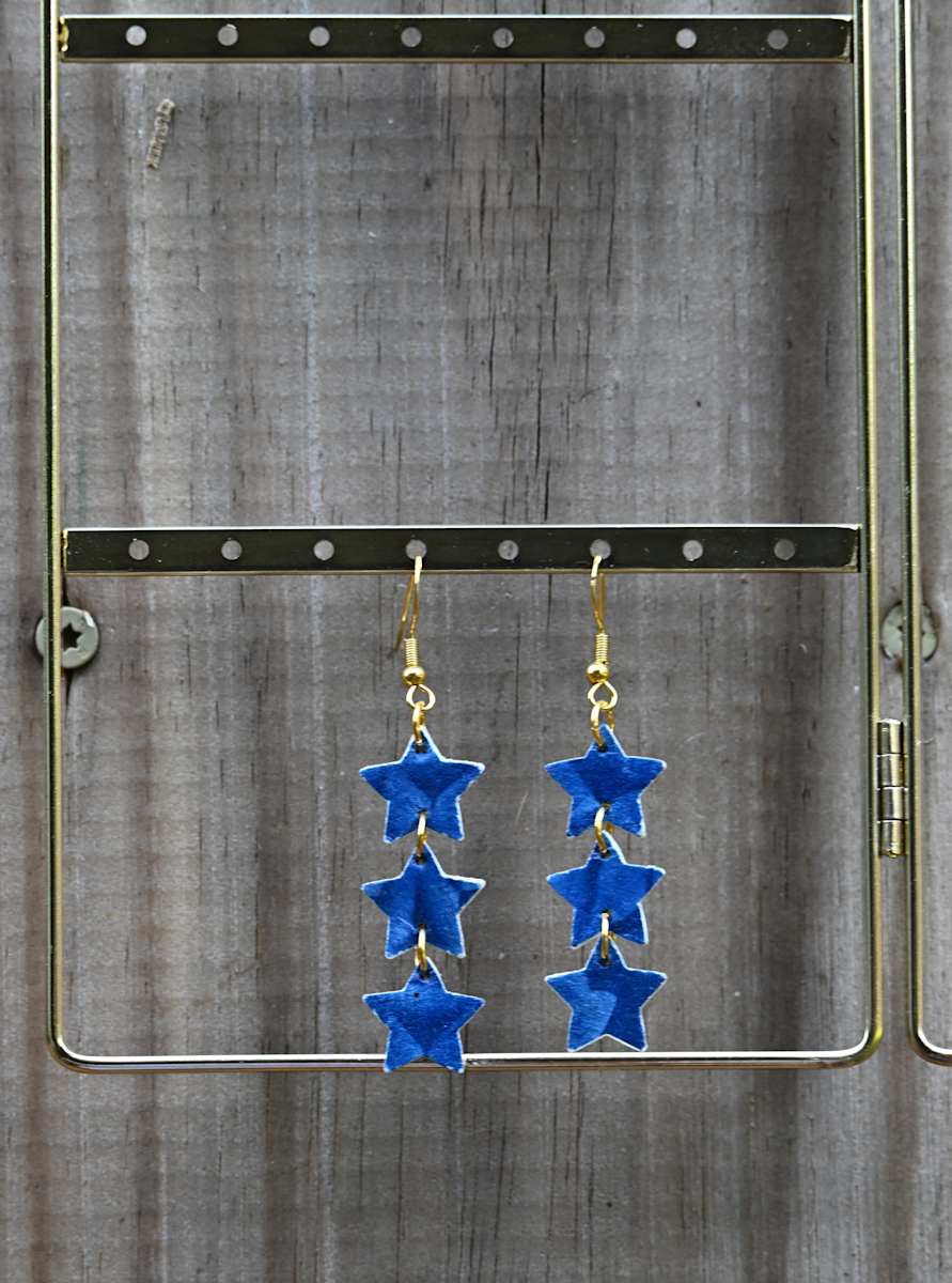 Gold Stacked Star Earrings by Emily Ruffner Hillhouse, Image 4.