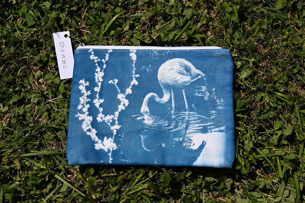 Flamingo Zipper Pouch by Emily Ruffner Hillhouse, Image 1.