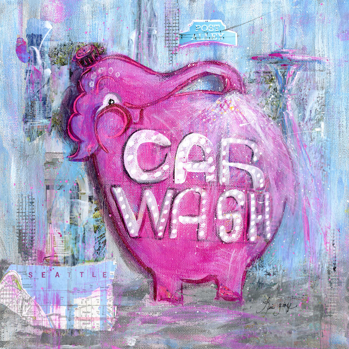 Pink Elephant Splash by Lisa Graff 