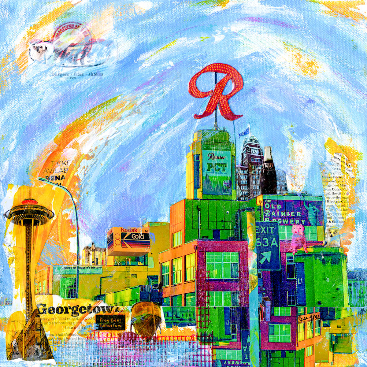 Rainier Space Needle by Lisa Graff 