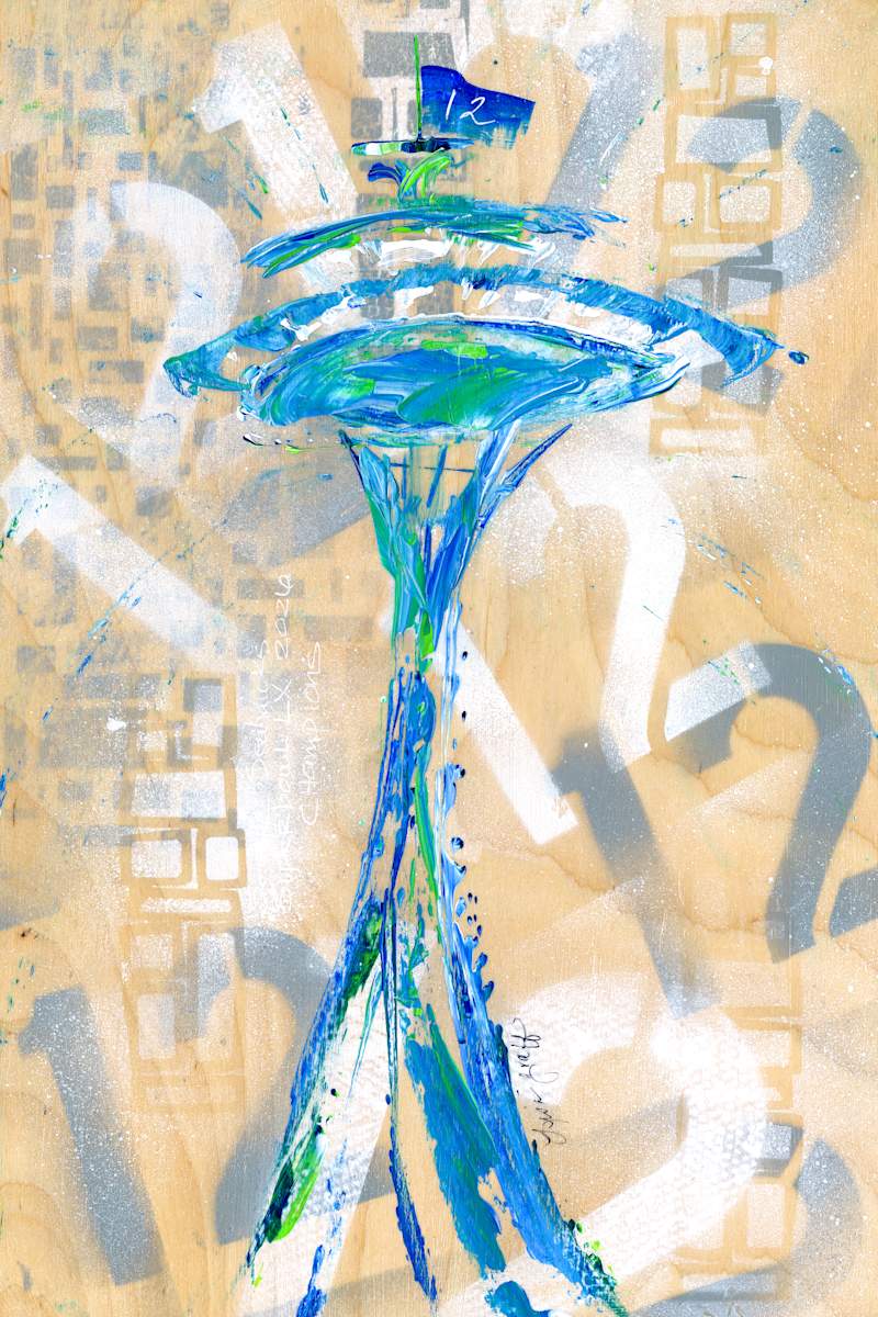 Seahawks Space Needle Gray by Lisa Graff, Image 1.