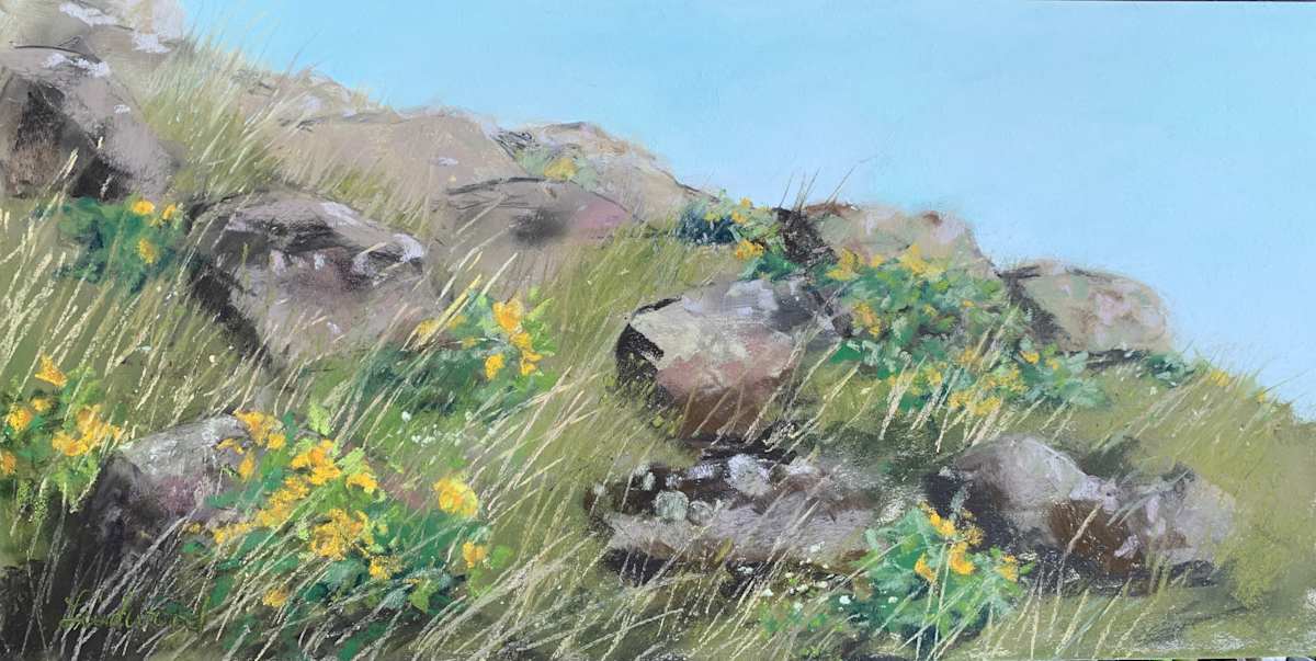 Basalt And Balsamroot by Gretha Lindwood 