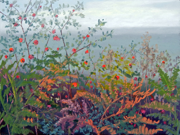 Rosehips And Ferns by Gretha Lindwood 