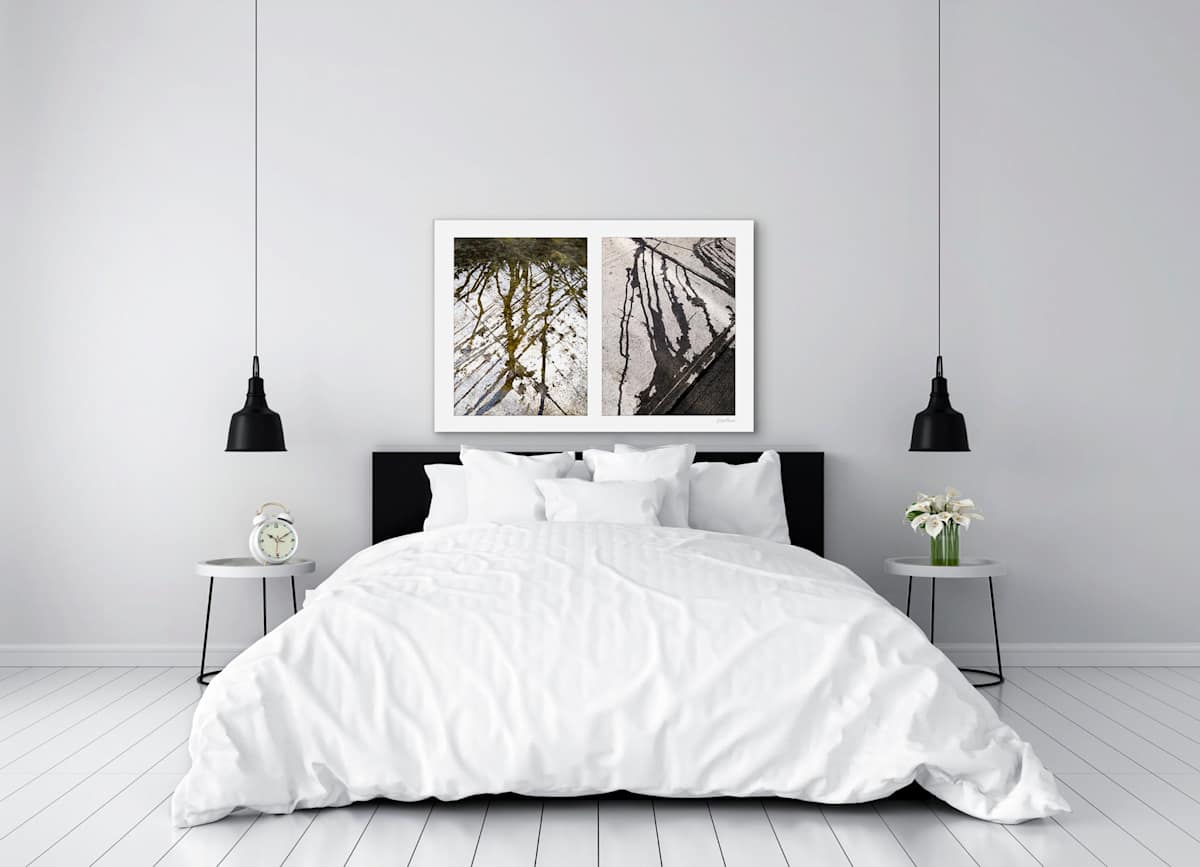 Spills Diptych #11: Drips Up and Down 1/15 by Susan Bowen 