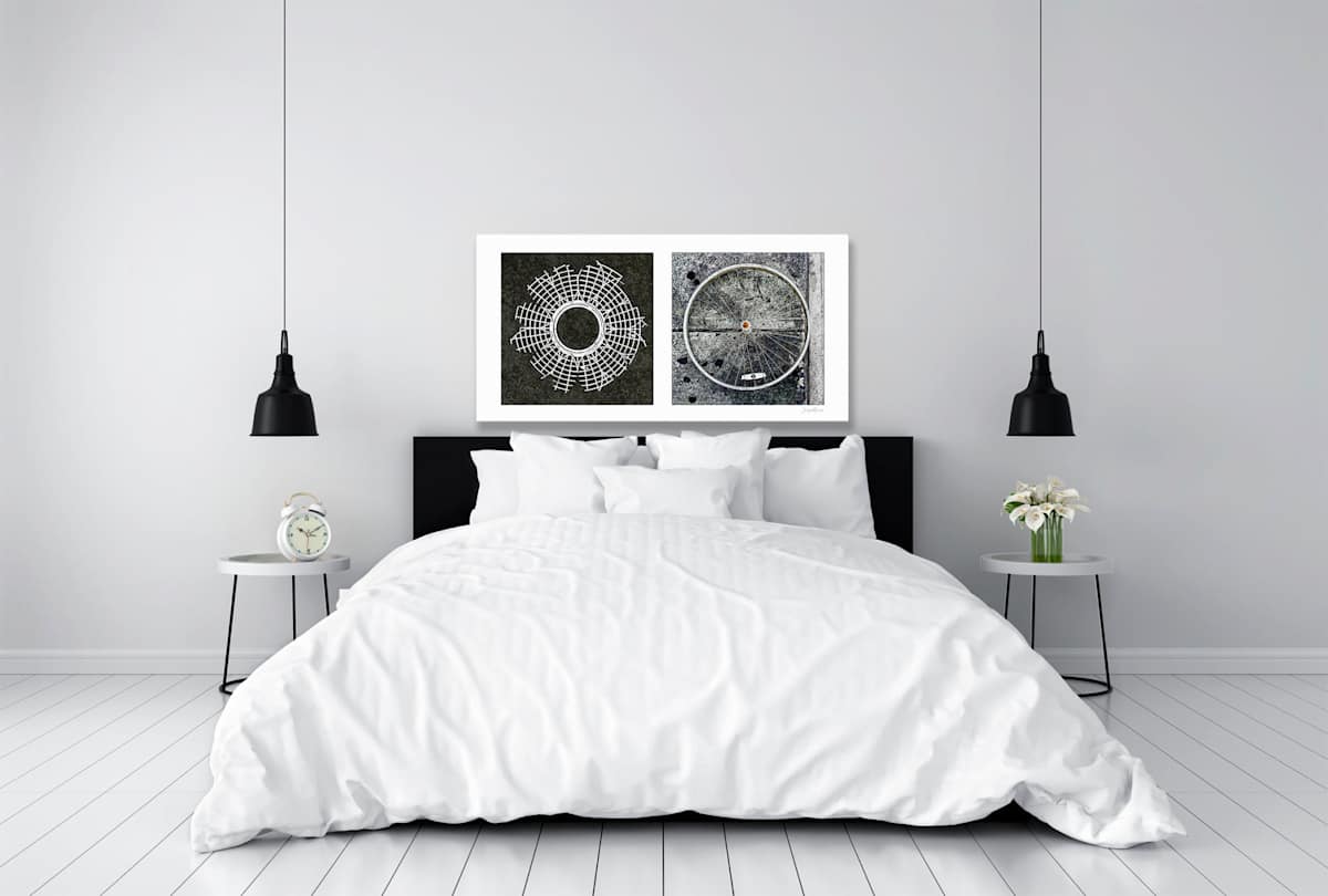 Round Pair #04: Starburst and Bicycle Wheel 1/15 by Susan Bowen