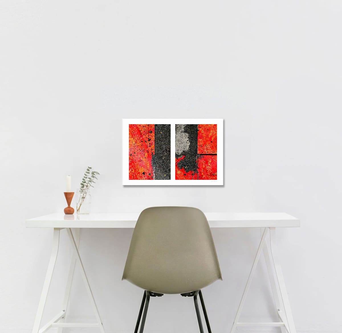 Seeing Red #03: Steel Plates and Macadam 1/50 by Susan Bowen