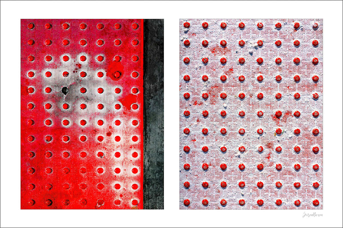 Seeing Red #07: Red Dots Abstract by Susan Bowen 