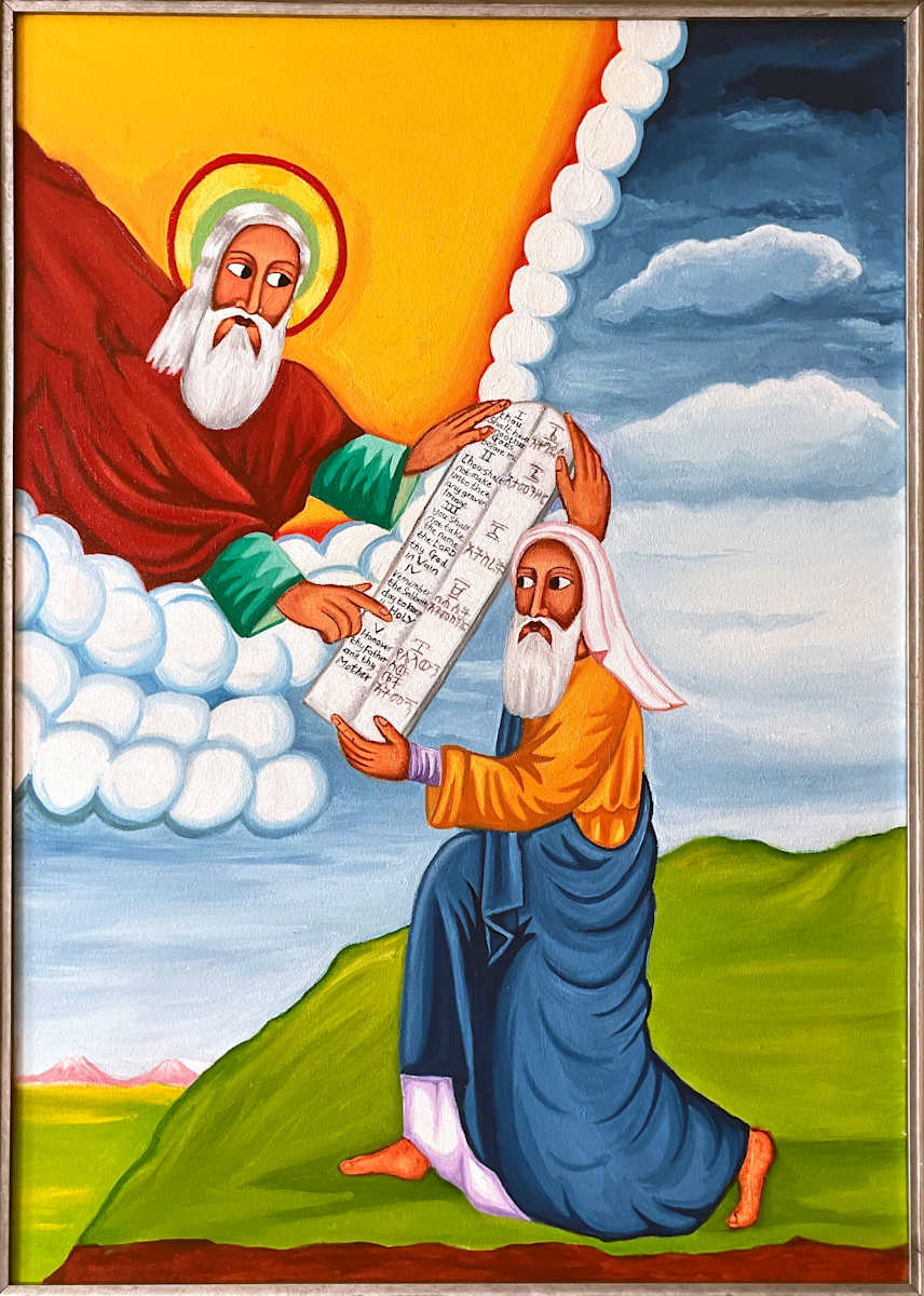 The Finger of God – Moses Receiving the Ten Commandments by K. Haile Maskel 
