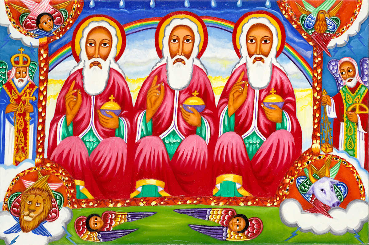Kidus Selassie (The Holy Trinity) by K. Haile Maskel  Image: The Eternal Trinity – Ethiopian Orthodox Iconography