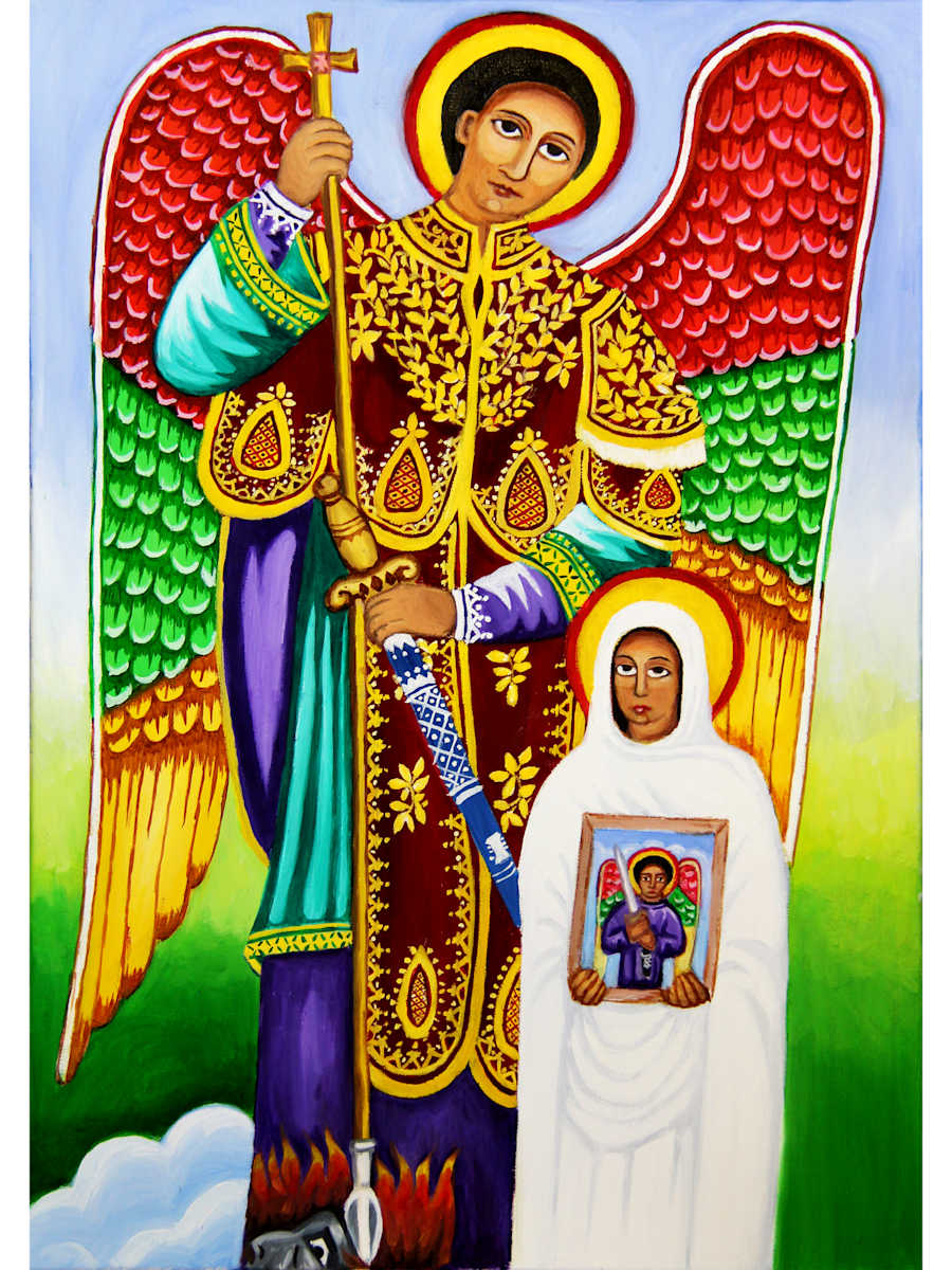 Archangel St. Michael (Qidus Mikael) by K. Haile Maskel  Image: Protector and Warrior of the Heavenly Hosts