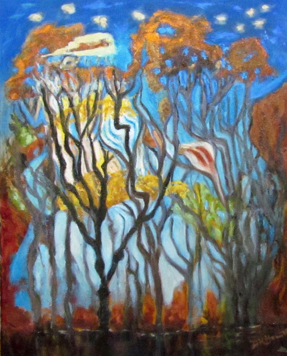 Altered Visuality by Diane K. Hewitt  Image: Inviting A View Of  A Forest From really A Different Perceptive With A Modern Expressionistic Approach In This  Abstracted Realism Entitled, 'Visuality' , by Contemporary North Georgia Artist Diane K. Hewitt 