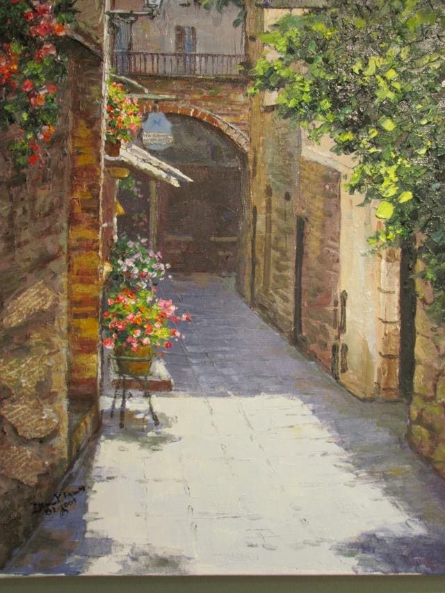 Italian Village Street II Note Card by Diane K. Hewitt 