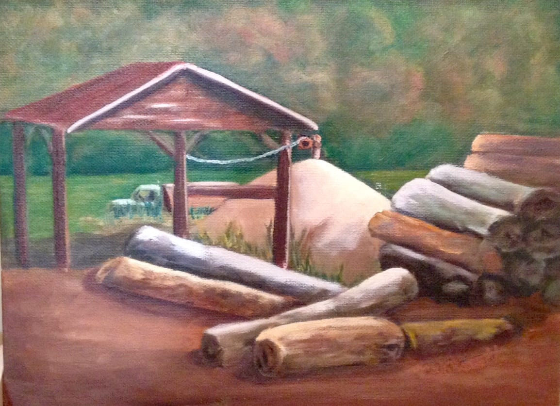 Logging After Hours by Diane K. Hewitt  Image: Realistic Landscape Oil Painting “Logging After Hours”  by Contemporary Georgia Artist Diane K. Hewitt  