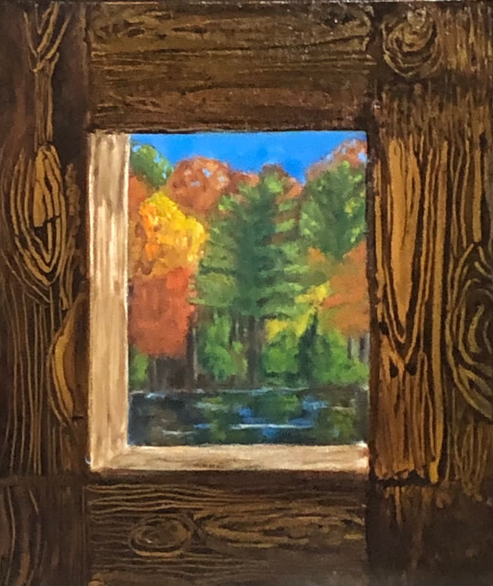 Fall From A Window by Diane K. Hewitt  Image: A Fall  Show  Of Color On A Lake From A Window “Fall From A Window’’, by Diane K. Hewitt 