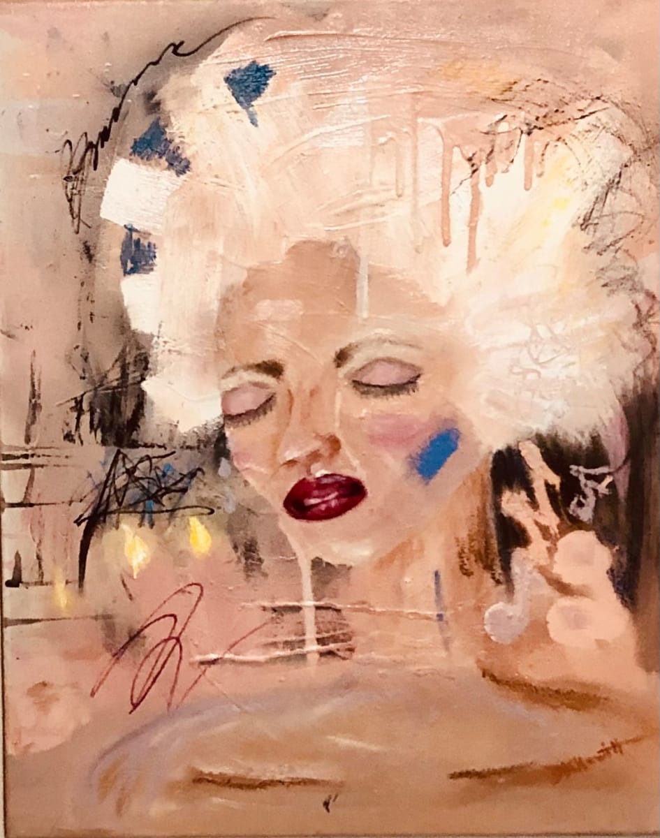 It’s My Party by Diane K. Hewitt  Image: A Lady Weeps On Her Birthday In This Abstract Portrait Titled ‘It’s My Party’ by Georgia Contemporary Artist Diane K. Hewitt 