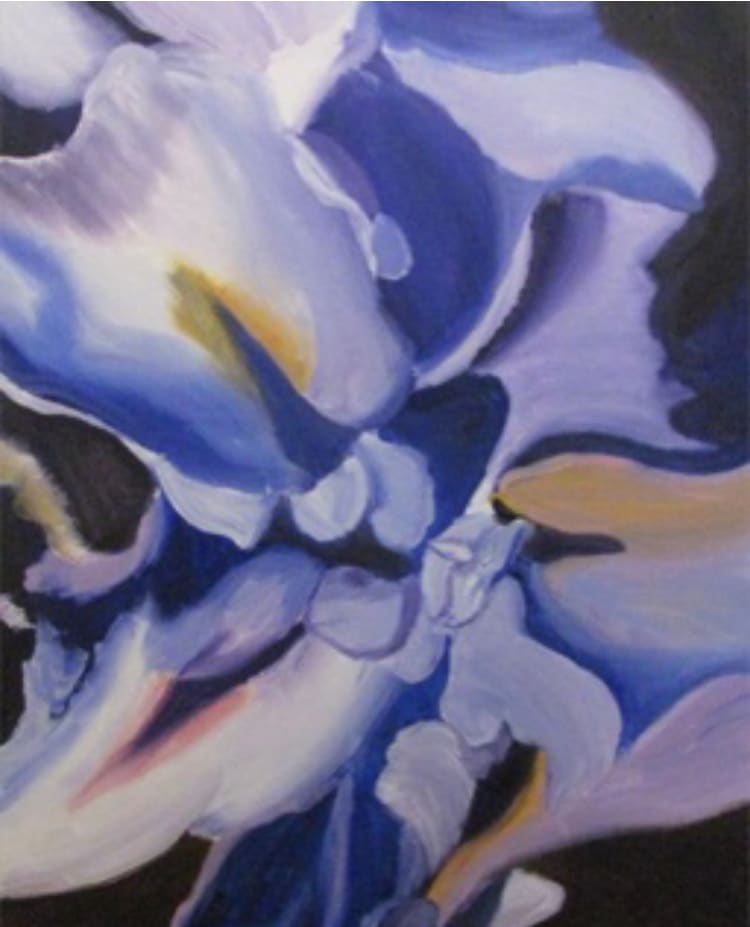 Fine Art Print Inner Blue Iris by Diane K. Hewitt  Image: Fine Art Print Of Oil Painting Of Same Name by Diane K. Hewitt