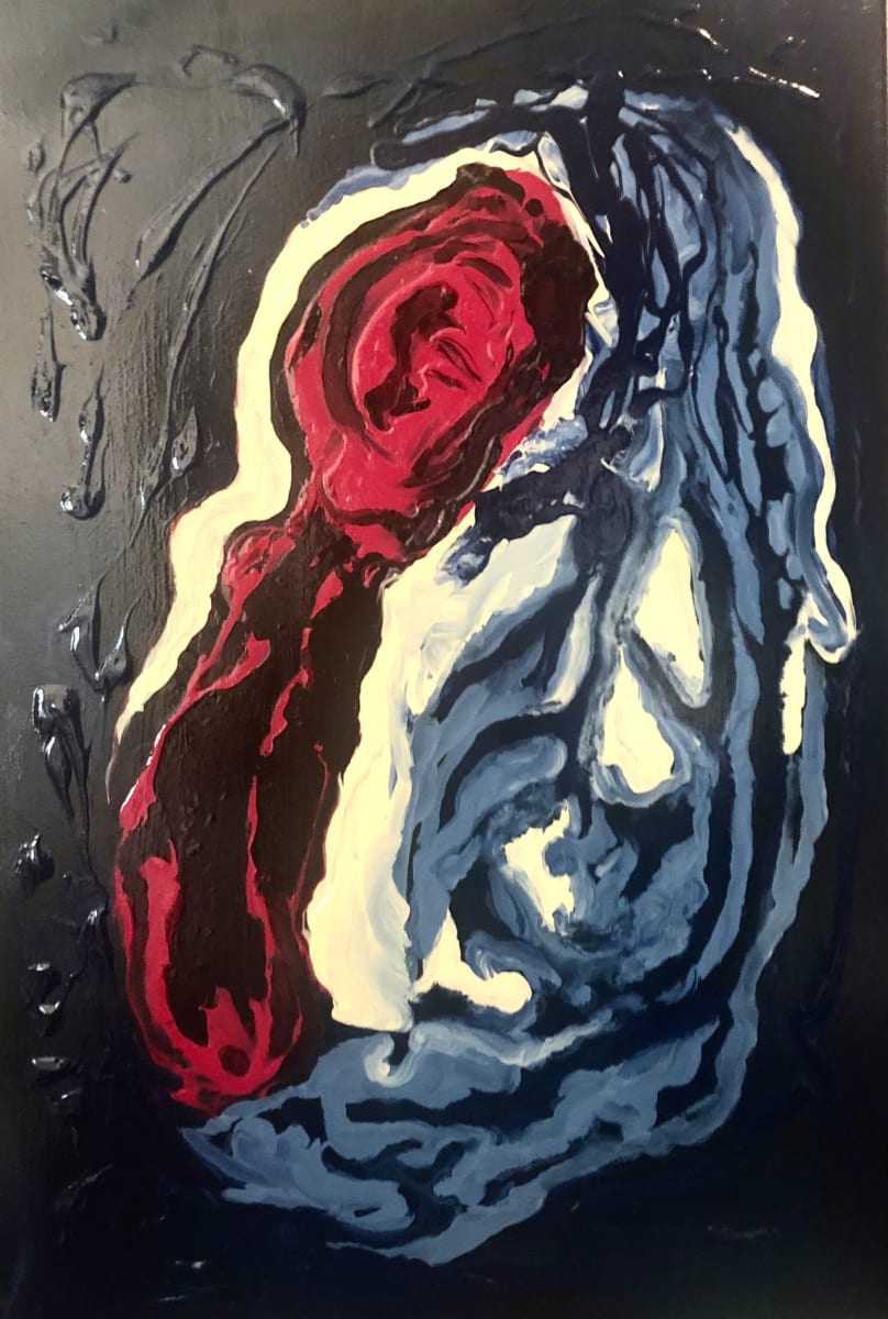 Embodiment by Diane K. Hewitt  Image: An Impactful Topic Of Conversation And An Ambiguous Addition To Your Collection In An Acrylic Poured Fine Art Painting, 'Embodiment' By Georgia Contemporary Artist Diane K. Hewitt
