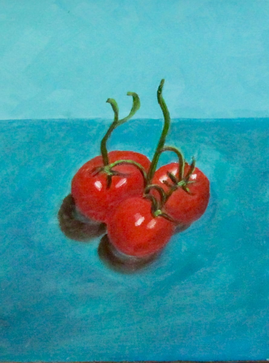 Fruit or Vegetables? by Diane K. Hewitt  Image: Three Tomatoes Ponder The Question, Are We  ‘Fruit Or Vegetables?’, By Georgia Artist Diane K. Hewitt