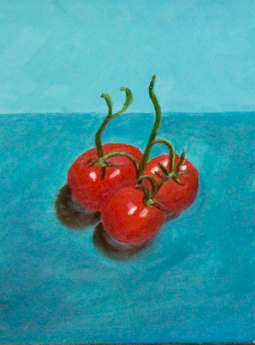 Fruit or Vegetables? by Diane K. Hewitt  Image: Three Tomatoes Ponder The Question, Are We  ‘Fruit Or Vegetables?’, By Georgia Artist Diane K. Hewitt