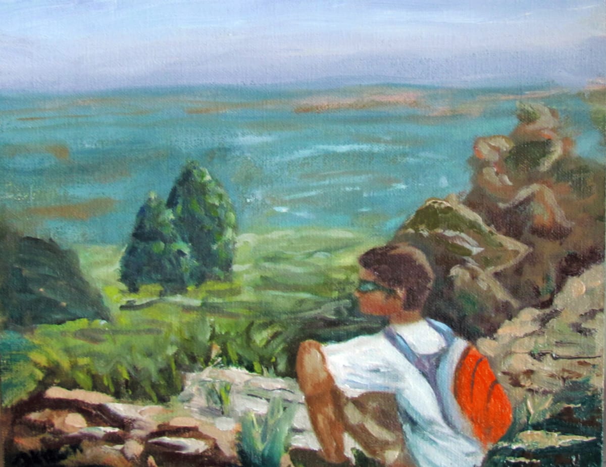 Observation Point by Diane K. Hewitt  Image: An Impressionistic Landscape  Oil Painting “Observation Point” by Contemporary Georgia Artist Diane K. Hewitt 