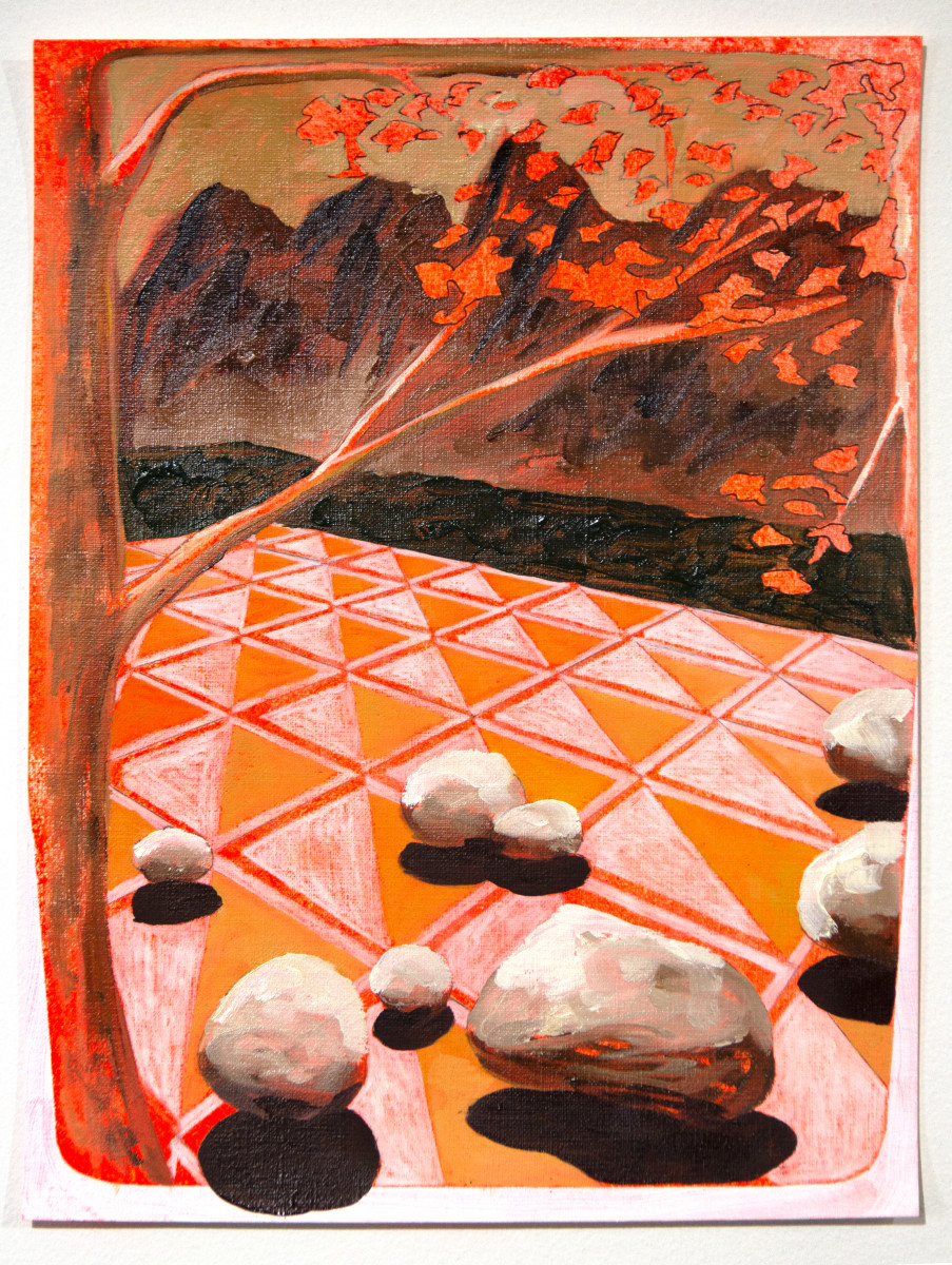 Orange Tiles on Paper by Mathew Tucker 