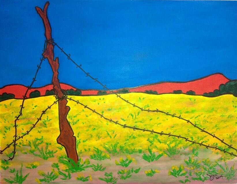 Yellow Field by Don Barnett  Image: Yellow Fields oil pastel on paper