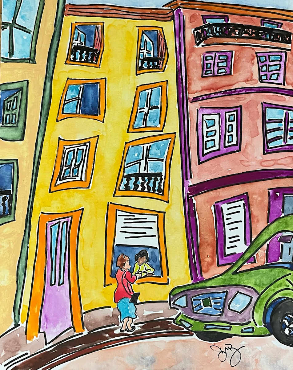 Streetside Conversation by Don Barnett, Image 1.