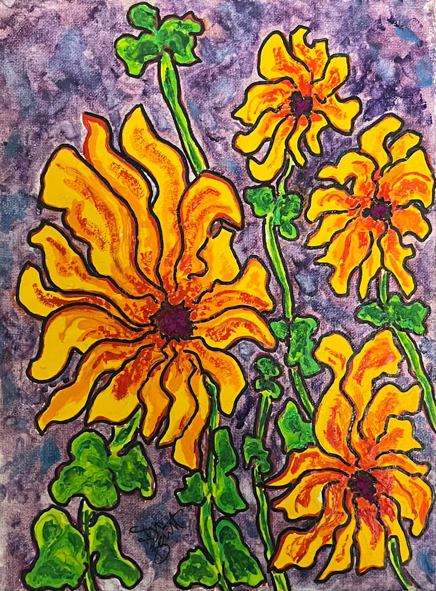 Sunflowers on Purple by Don Barnett  Image: Sunflowers on Purple