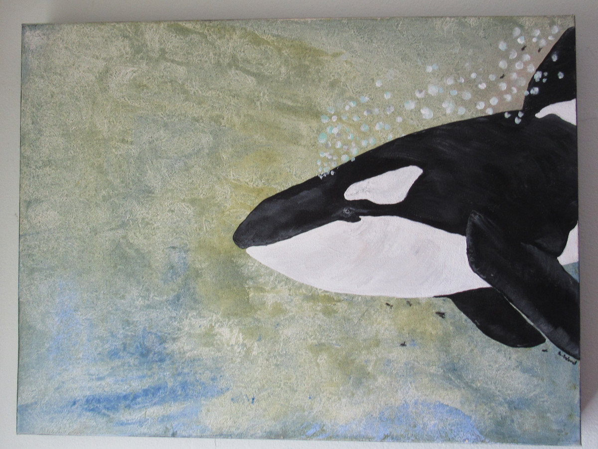 A Whale With No Tale Acrylic Painting Of An Orca Artwork Archive