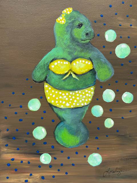 Yellow Polka Dotted Bikini by Lora Wood 