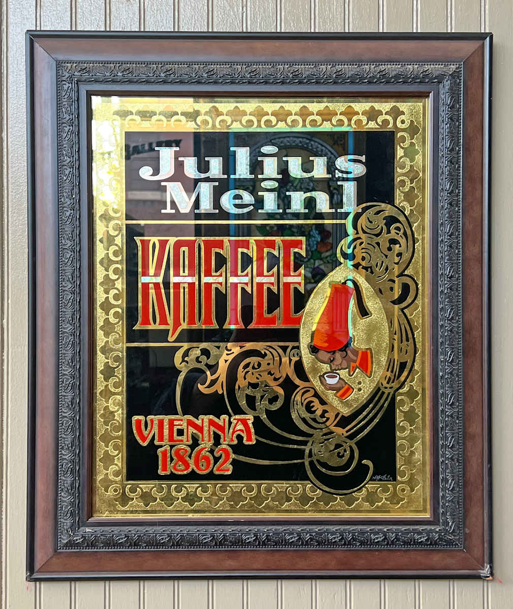 Julius Meinl Coffee by Sean Michael Felix  Image: Reverse painted and gilded glass.